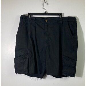 Mens Tru Spec Ripstop Cargo Cut Off Shorts Black‎ 40 raw hem